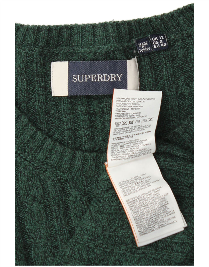 Superdry Γυναικείο πουλόβερ με λαιμόκοψη UK 12 Μεσαίο Πράσινο Ακρυλικό
