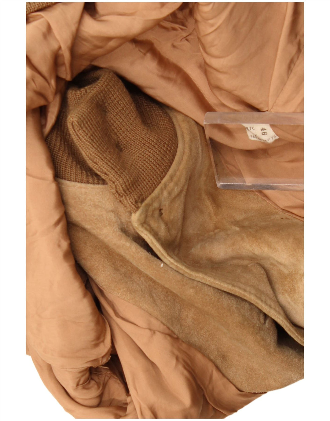 Vintage Ανδρικό Suede Bomber Jacket IT 46 Small Beige