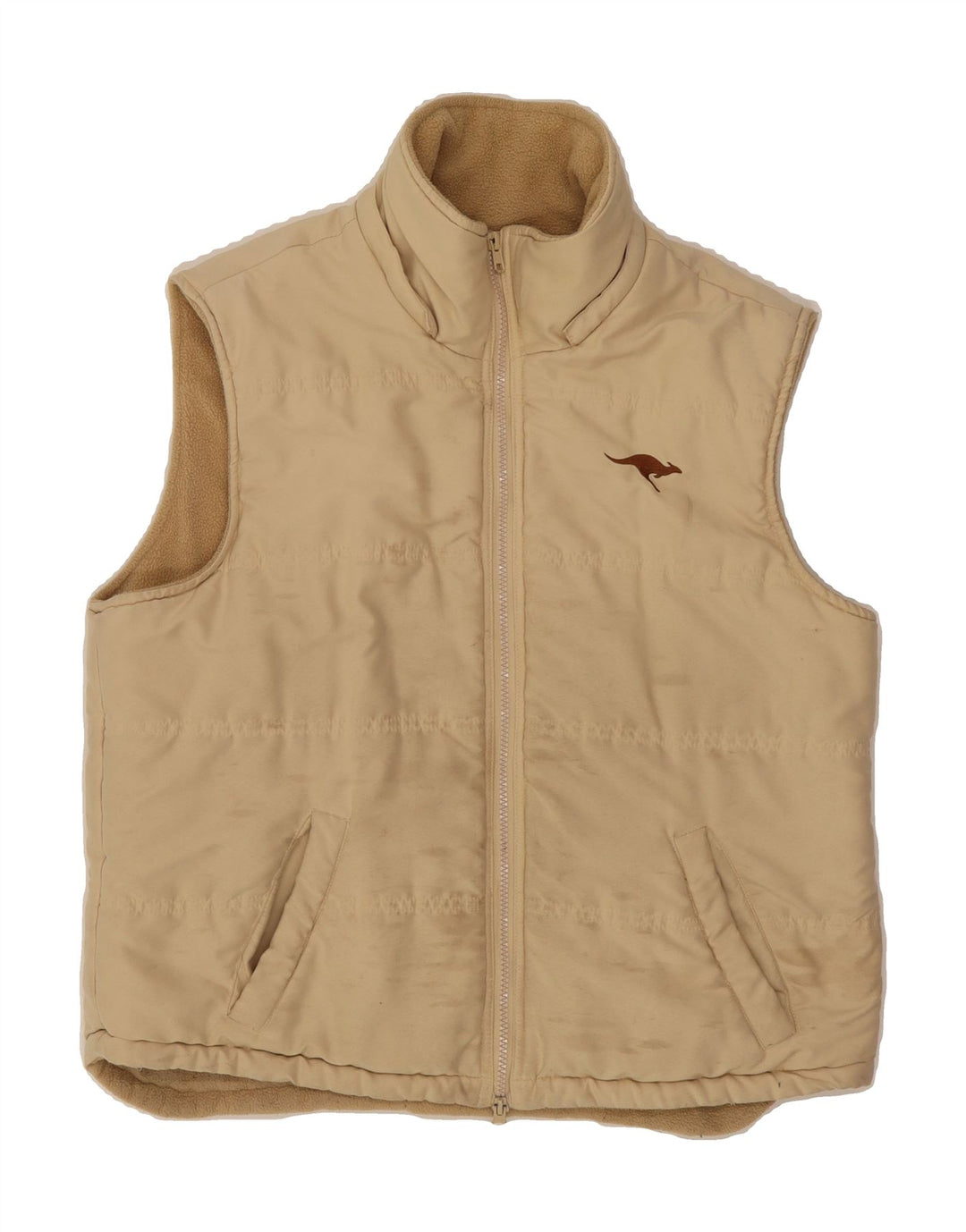KANGAROOS Womens Padded Gilet UK 16 Large  Beige Polyester Classic Vintage Kangaroos and Second-Hand Kangaroos from Messina Hembry 