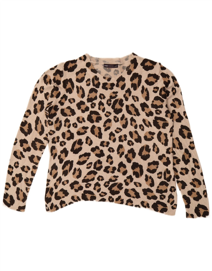Marks & Spencer Γυναικείο πουλόβερ με λαιμόκοψη UK 16 Large Beige
