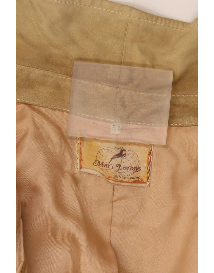 Vintage Ανδρικό Suede Bomber Jacket UK 38 Medium Beige