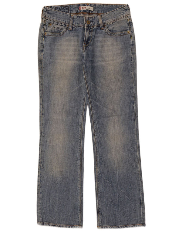 Levi's Womens 570 Straight Jeans W28 L30 Blue Cotton