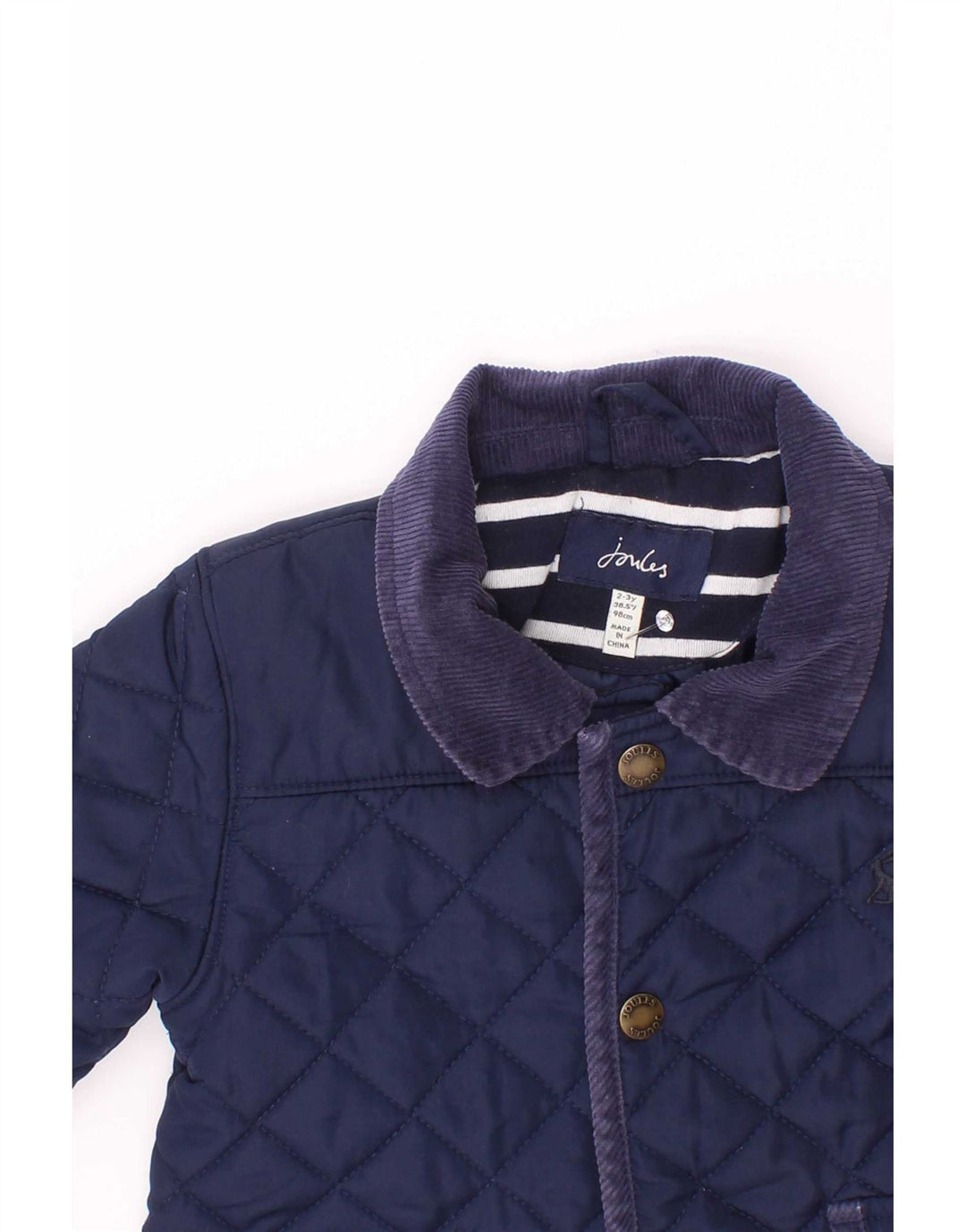 Joules Boys Quilted Jacket 2-3 Years Navy Blue Polyester