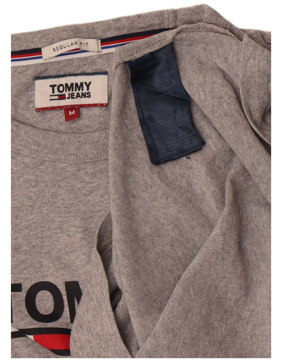 Tommy Hilfiger Ανδρική κανονική εφαρμογή με γραφικό μπλουζάκι μακρυμάνικο μεσαίο γκρι βαμβακερό