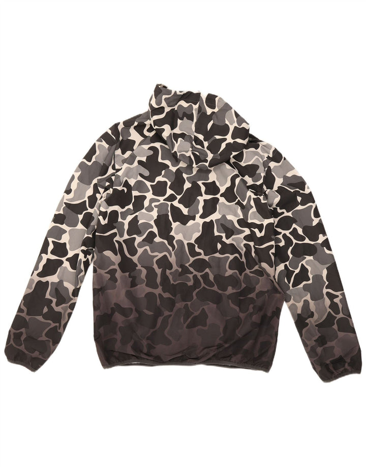 Adidas Ανδρικό μπουφάν βροχής με κουκούλα UK 38 Medium Grey Camouflage Polyester