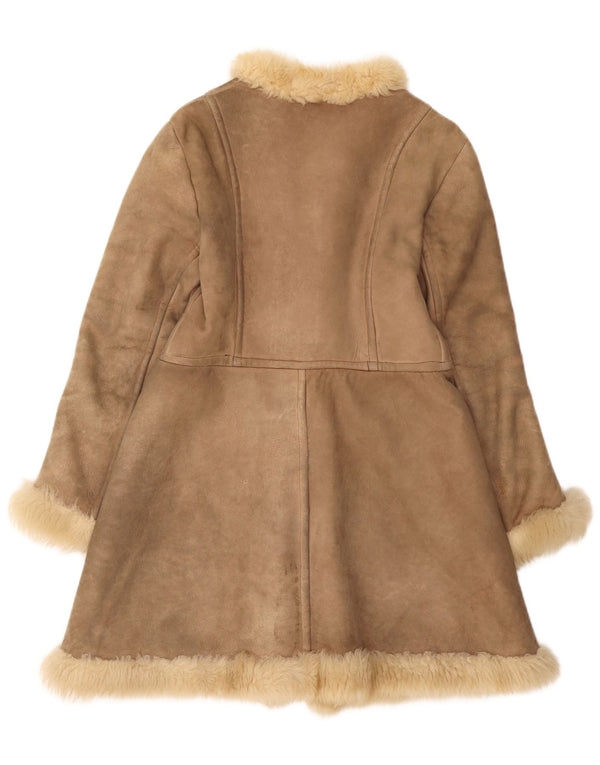 Vintage Γυναικείο Παλτό Shearling UK 10 Small Brown