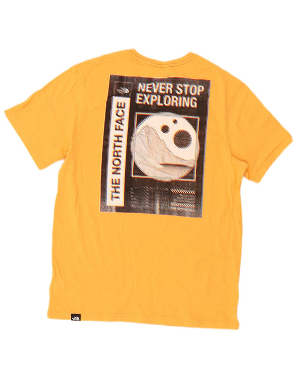 Ανδρικό γραφικό T-Shirt North Face Top από μεσαίο κίτρινο βαμβάκι