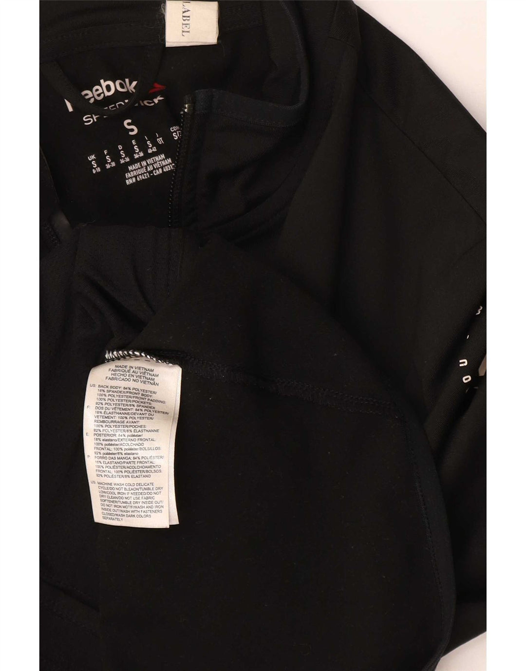 Γυναικεία φόρμα γραφικών Reebok Top Jacket UK 8/10 Small Black Polyester