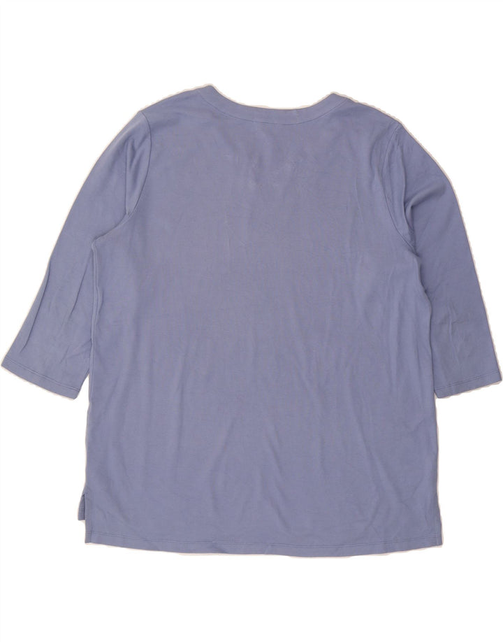 ORVIS Womens Top 3/4 Sleeve UK 20 2XL Blue Cotton Vintage Orvis and Second-Hand Orvis from Messina Hembry 