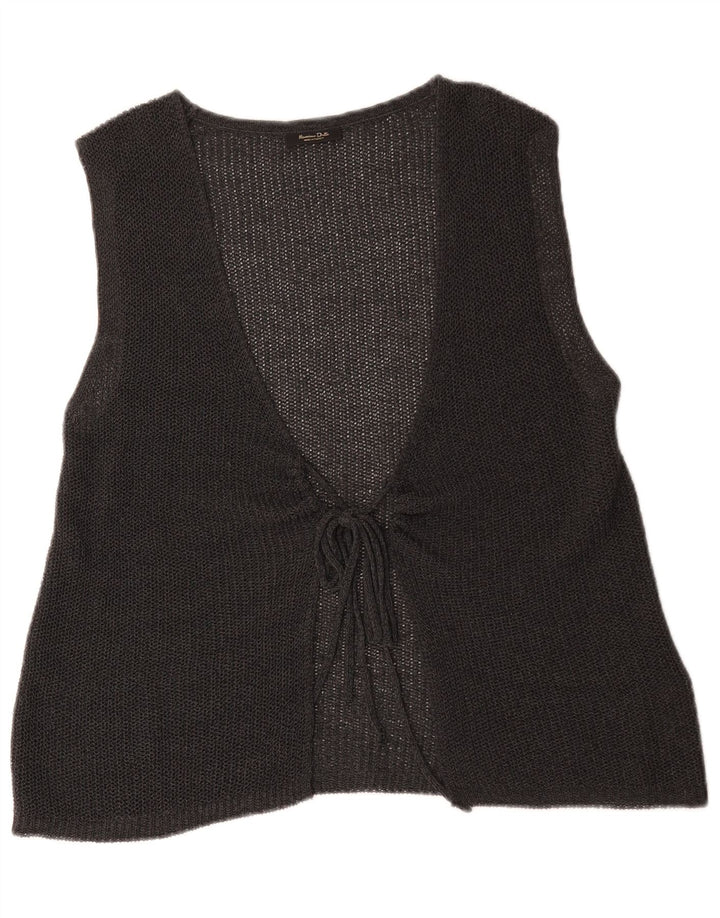 Massimo Dutti Γυναικείο Αμάνικο πουλόβερ UK 14 Medium Grey