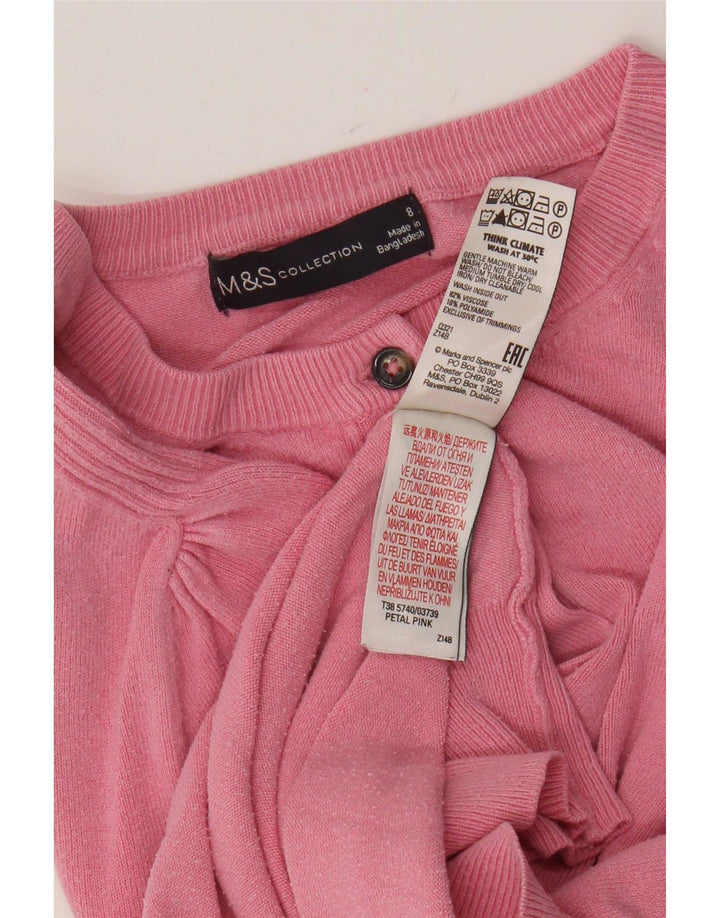 Marks & Spencer Γυναικεία ζακέτα UK 8 Small Pink Viscose