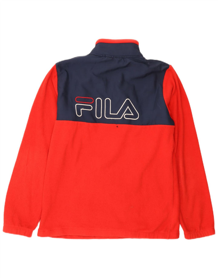 Fila Ανδρικό γραφικό φερμουάρ με λαιμόκοψη με μεσαίο κόκκινο χρώμα πολυεστέρας