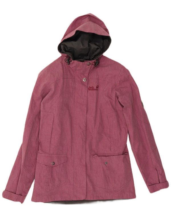Jack Wolfskin γυναικείο μπουφάν με κουκούλα αντιανεμικό UK 10 Small Pink Polyester