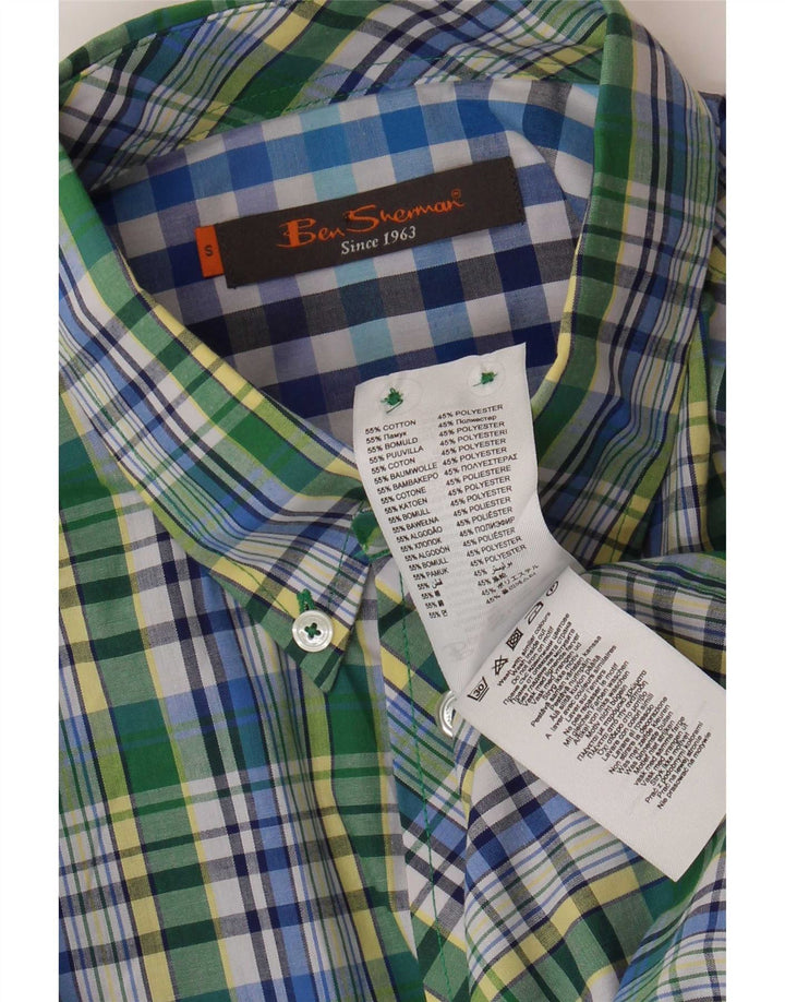 Ανδρικό πουκάμισο Ben Sherman με κοντό μανίκι, βαμβακερό, βαμβακερό, πράσινο