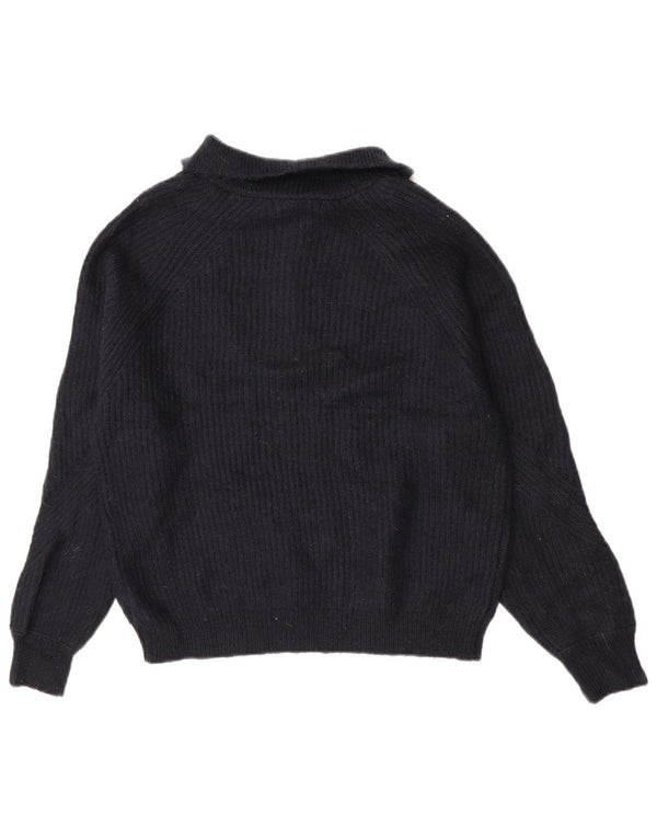 Marks & Spencer Γυναικείο πουλόβερ με φερμουάρ UK 14 Medium Navy Blue