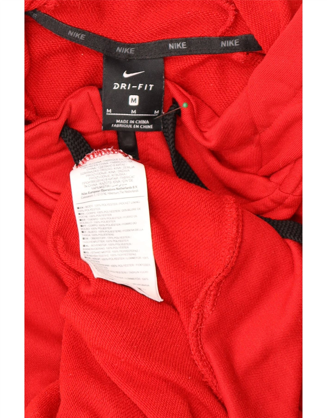 Ανδρικό πουλόβερ Nike με φερμουάρ Dri Fit με κουκούλα μεσαίου κόκκινου πολυεστέρα