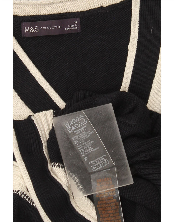Marks & Spencer Γυναικεία ζακέτα πουλόβερ UK 14 Medium Navy Blue Colourblock