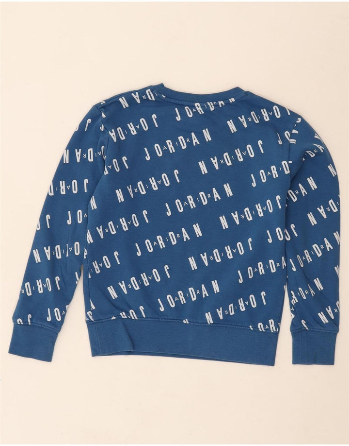 JORDAN Boys Graphic Sweatshirt Jumper 10-11 Years Medium Blue Cotton Vintage Jordan and Second-Hand Jordan from Messina Hembry 