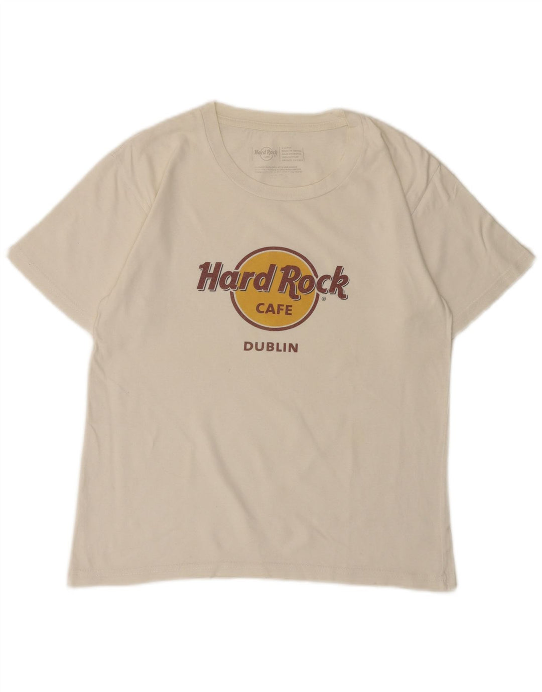 Hard Rock Cafe Γυναικείο T-Shirt Dublin Graphic Top UK 18 XL Λευκό βαμβακερό