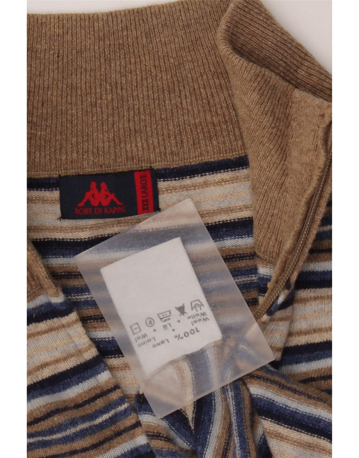 Kappa Ανδρικό πουλόβερ με φερμουάρ 3XL μαλλί πολύχρωμο ριγέ