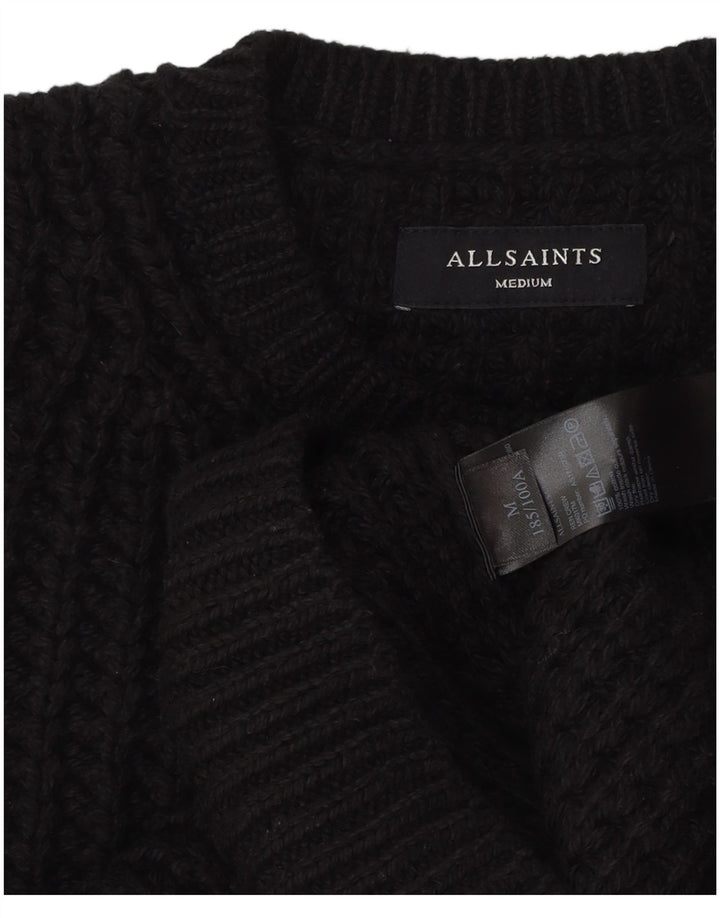 Ανδρικό πουλόβερ All Saints Crew Neck Jumper Μεσαίο μαύρο βαμβακερό