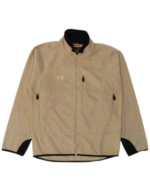 Fila Ανδρικό Fleece Jacket UK 40 Large Beige Colourblock Polyester