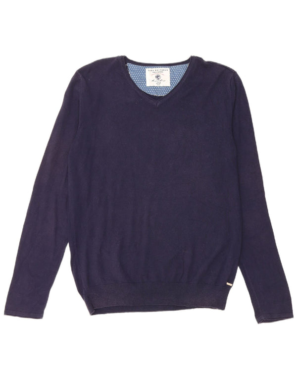 Πουλόβερ Zara Boys V-Neck Jumper 13-14 Years Navy Blue