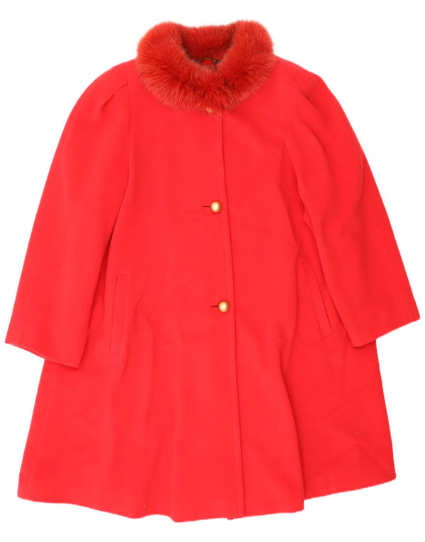 Vintage Γυναικείο Oversized Πανωφόρι IT 44 Medium Red Wool