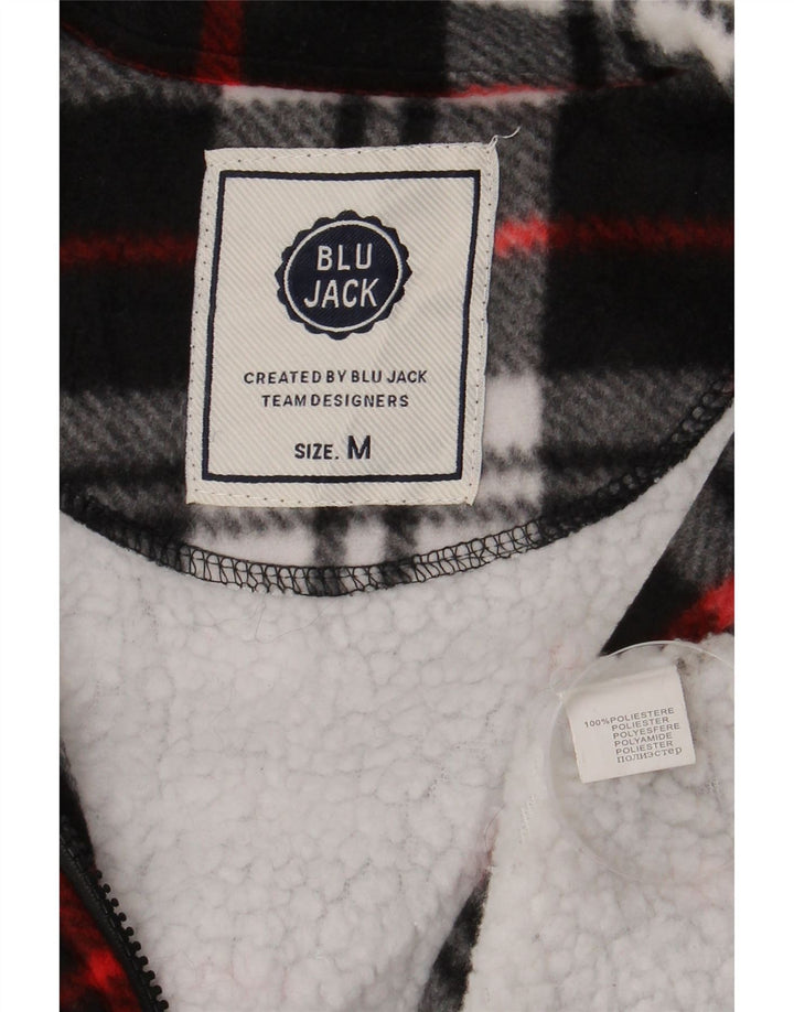 Vintage Ανδρικό Sherpa Ξυλοκόπος Φανελένιο πουκάμισο Μεσαίο μαύρο καρό πολυεστέρα