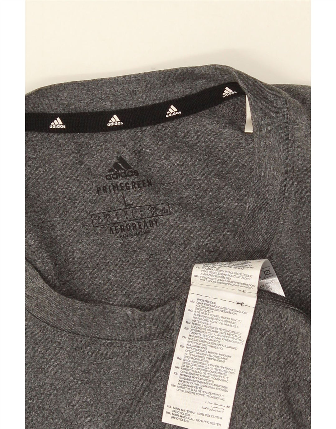 Ανδρικό T-Shirt Aeroready ADIDAS Top Large Grey Polyester