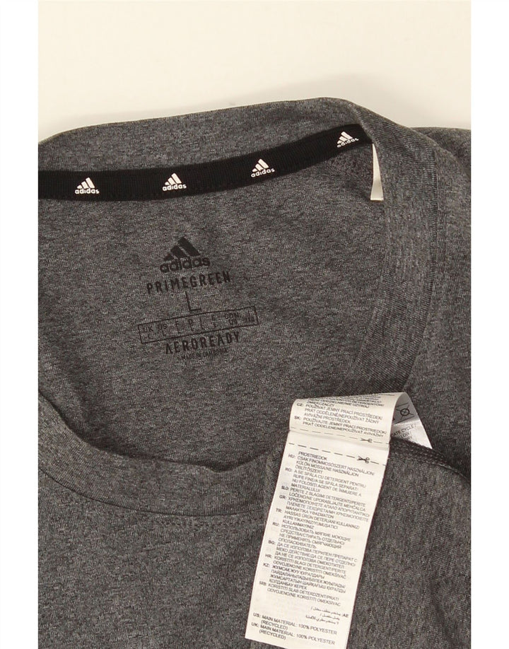 Ανδρικό T-Shirt Aeroready ADIDAS Top Large Grey Polyester