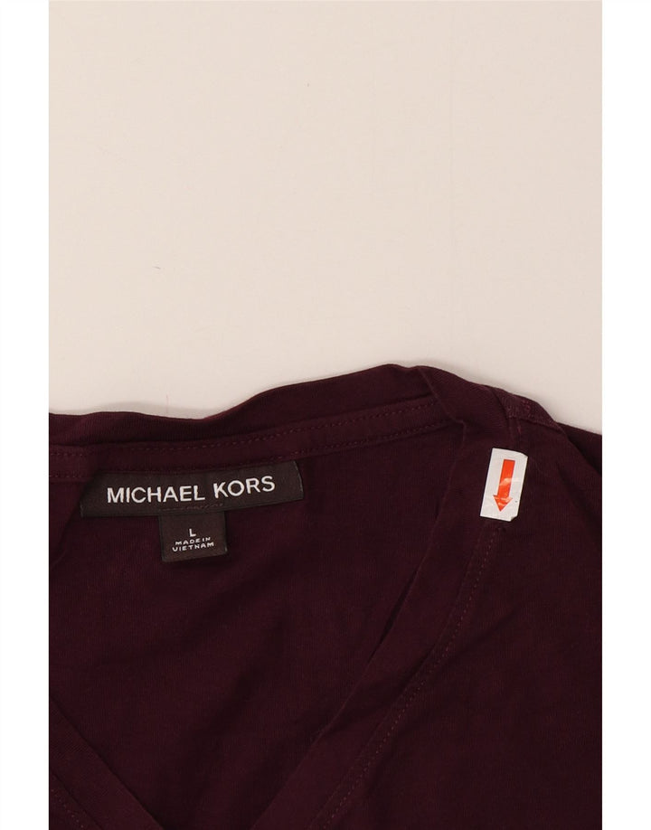 MICHAEL KORS Ανδρικό T-Shirt Top Large Burgundy