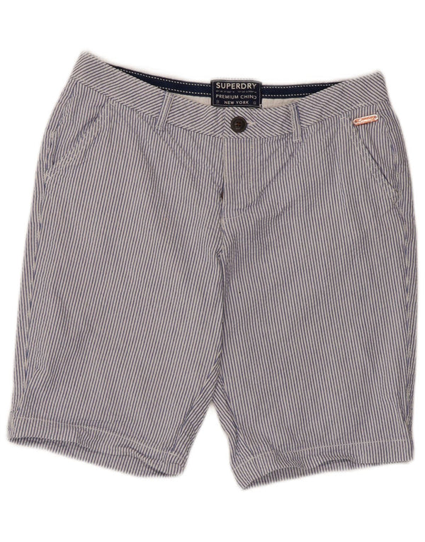 Superdry Γυναικείο σορτς Chino UK 8 Small W30 Blue Pinstripe Βαμβακερό