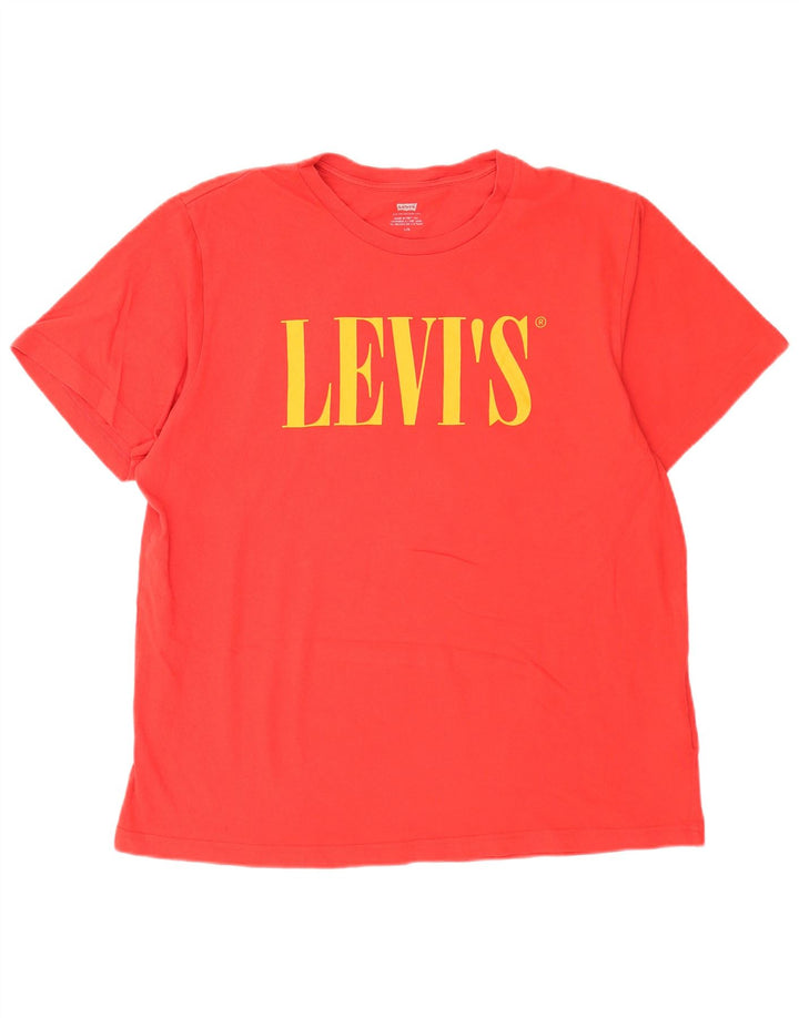 Ανδρικό γραφικό T-Shirt Levi's Top μεγάλο κόκκινο βαμβακερό