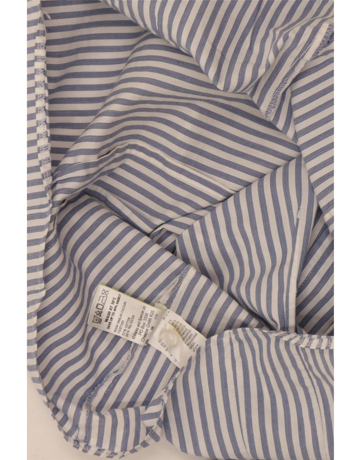 Marks & Spencer Γυναικείο πουκάμισο UK 12 Medium Navy Blue Pinstripe Cotton