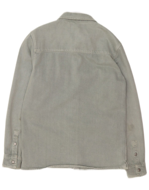 Ανδρικό τζιν πουκάμισο Zara Relaxed Fit Μικρό πράσινο βαμβακερό