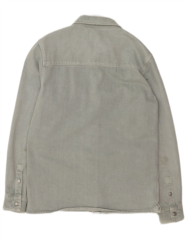 Ανδρικό τζιν πουκάμισο Zara Relaxed Fit Μικρό πράσινο βαμβακερό