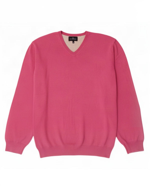 Ανδρικό πουλόβερ Marks & Spencer Blue Harbor V-Neck Jumper 2XL Ροζ βαμβακερό