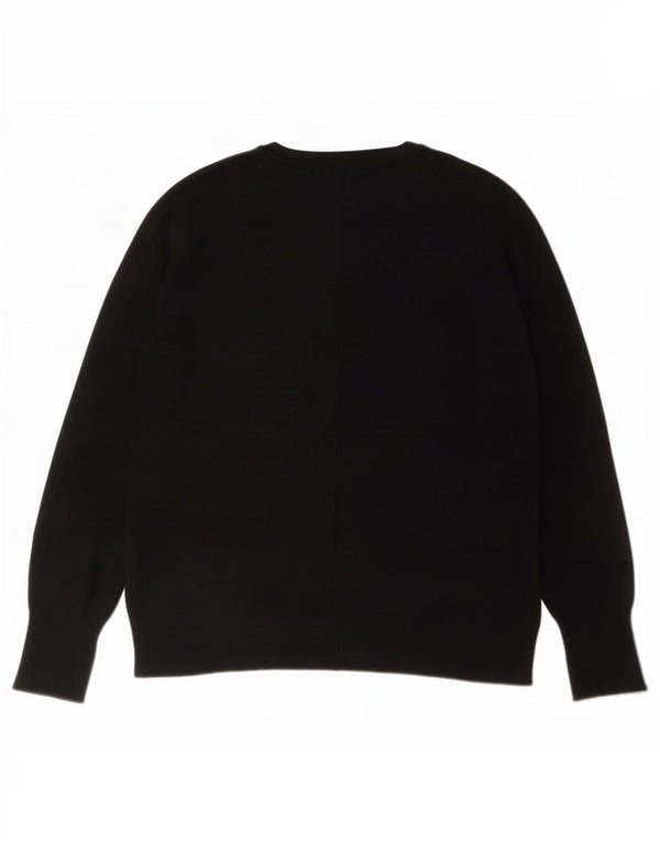 Zara Γυναικείο πουλόβερ με λαιμόκοψη UK 14 Medium Μαύρο