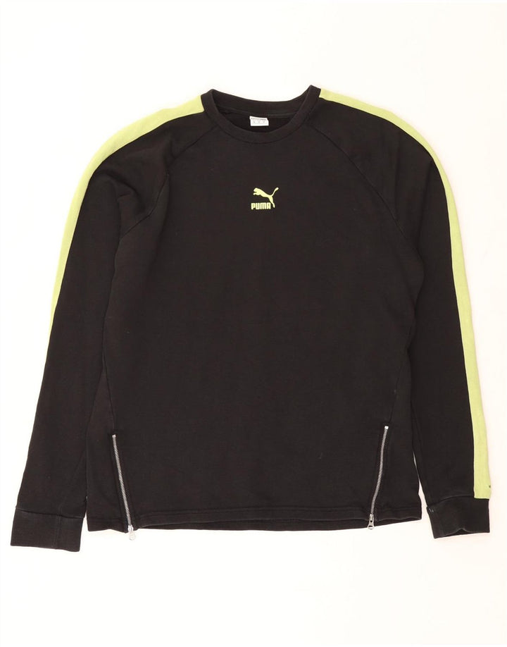 Puma Γυναικείο Φούτερ Jumper UK 14 Medium Black Colourblock Βαμβακερό