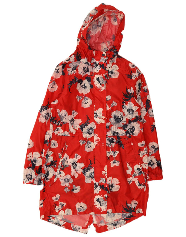 Joules Γυναικείο Αδιάβροχο με κουκούλα UK 12 Medium Red Floral Polyester