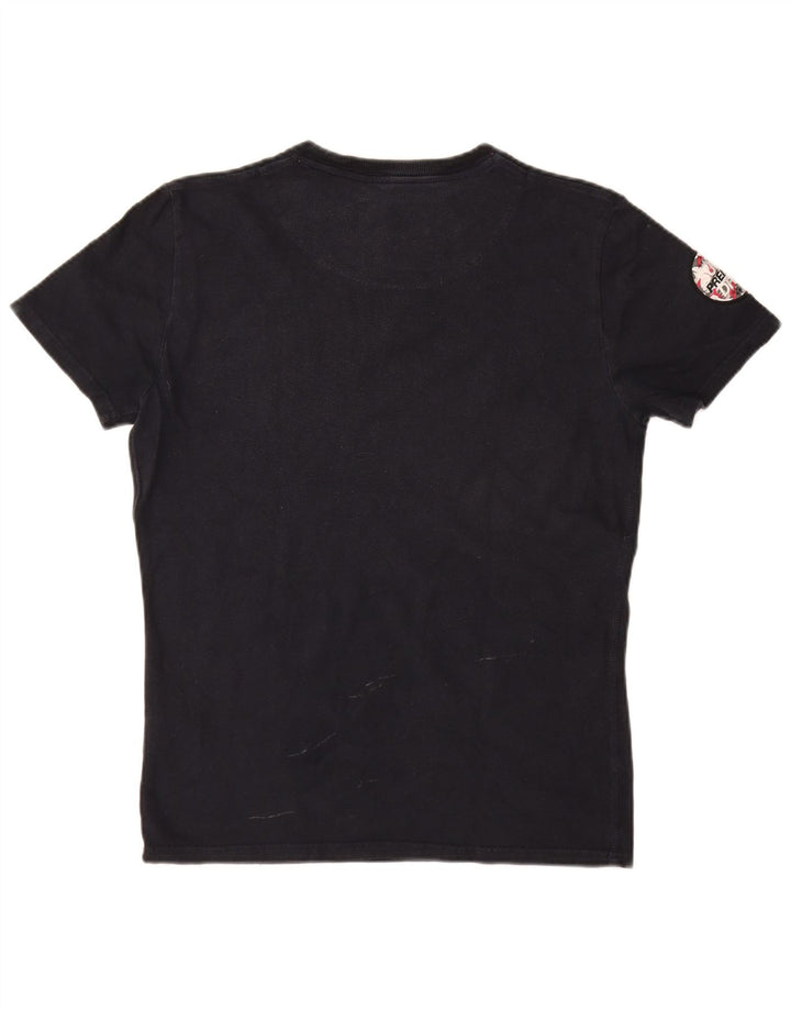 Ανδρικό γραφικό μπλουζάκι SUPERDRY Τοπ μεσαίο μπλε ναυτικό βαμβακερό