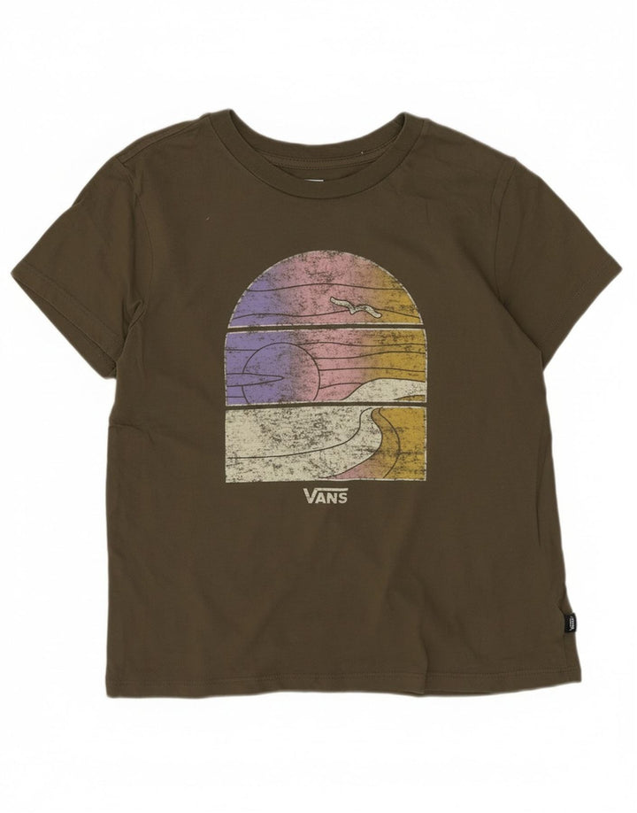 Vans Boys Graphic T-Shirt Top 10-11 ετών Medium Khaki Cotton