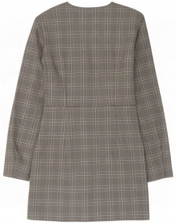 Zara γυναικείο φόρεμα με θήκη UK 8 Small Grey Houndstooth Polyester