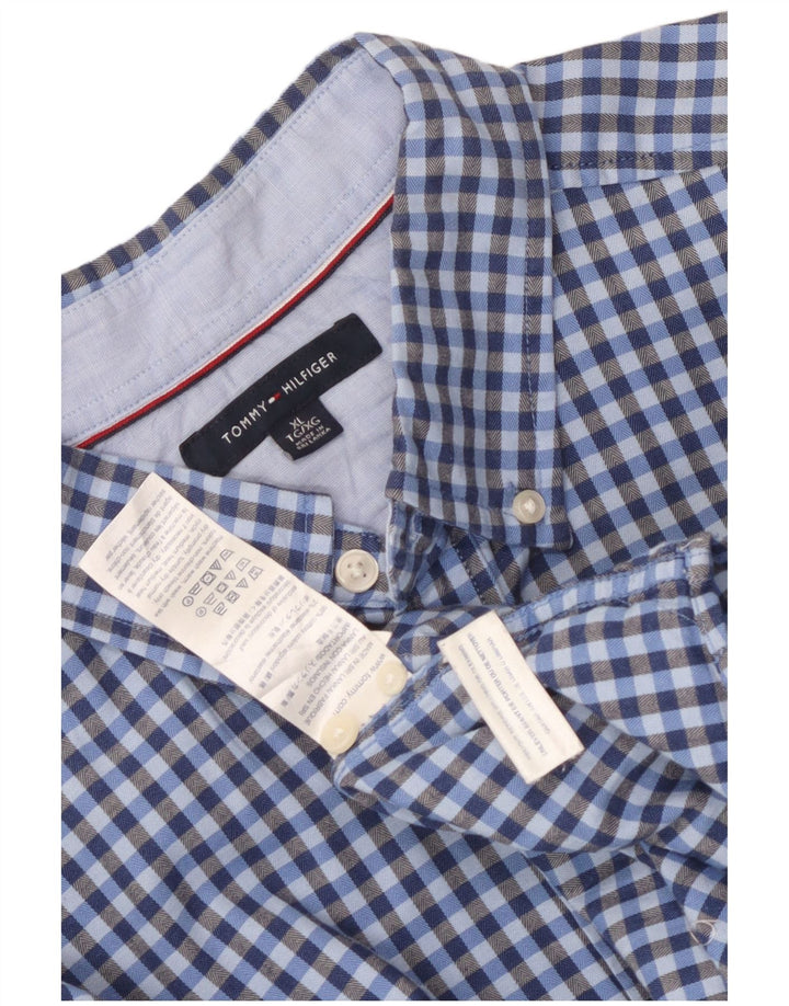 Ανδρικό πουκάμισο Tommy Hilfiger XL Blue Gingham Cotton