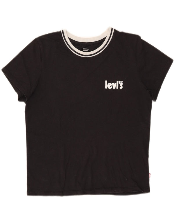 LEVI'S Γυναικείο T-Shirt Top UK 6 XS Μαύρο