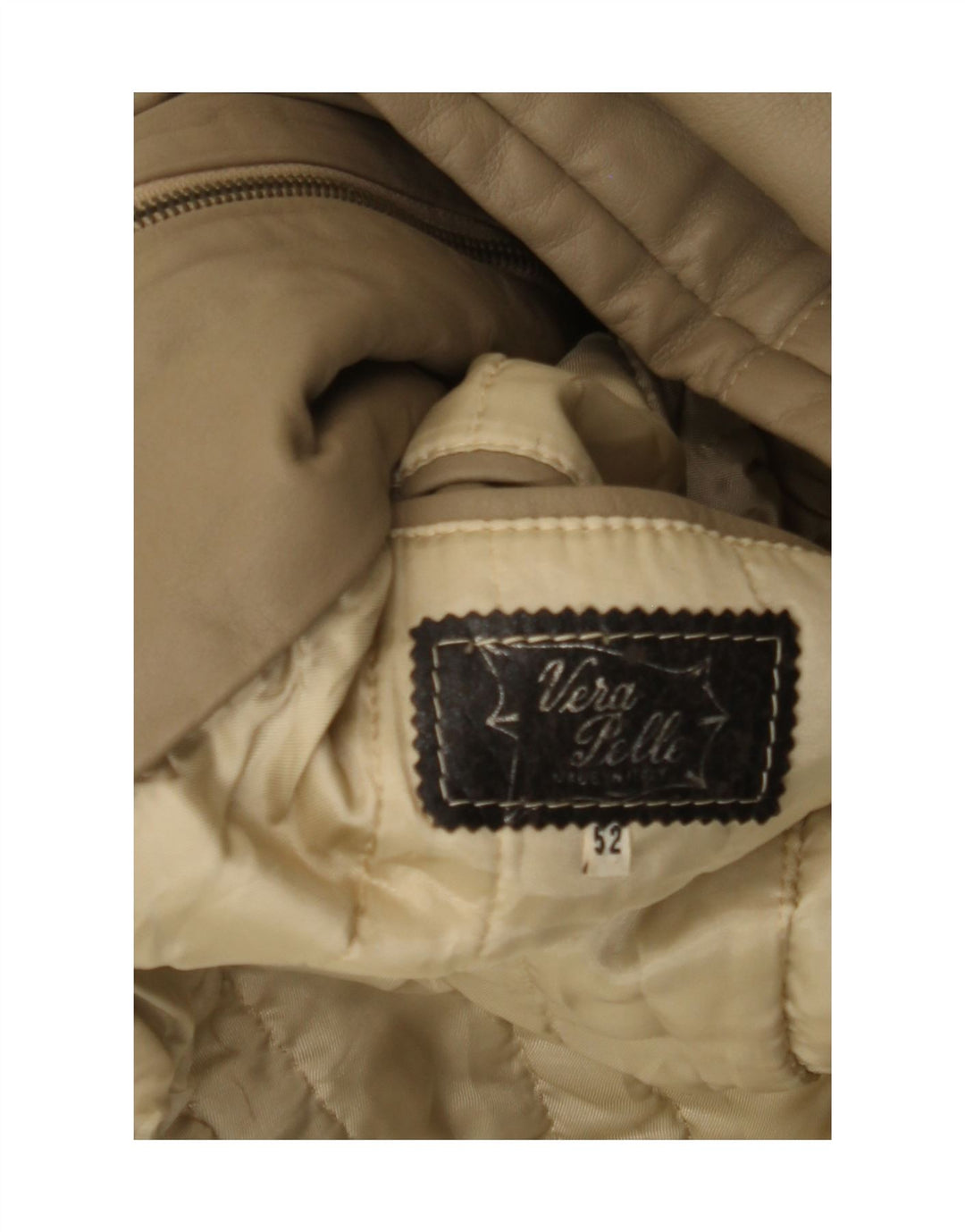 VINTAGE Ανδρικό Δερμάτινο Μπουφάν IT 52 XL Δερμάτινο Μπεζ