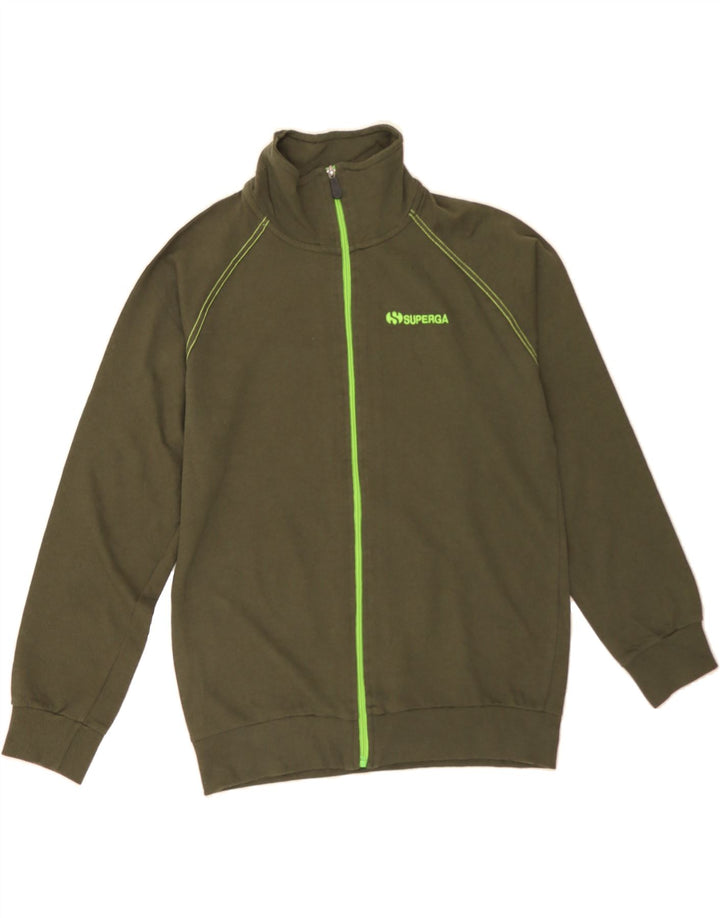 SUPERGA Mens Tracksuit Top Jacket Medium Khaki Cotton Vintage Superga and Second-Hand Superga from Messina Hembry 