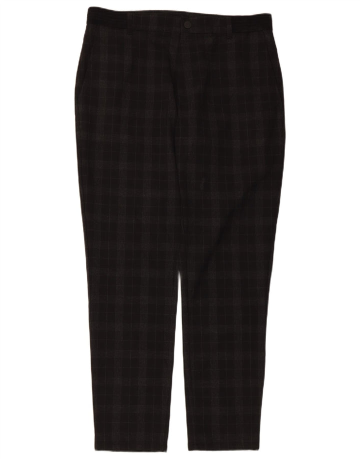 Zara Ανδρικό κωνικό παντελόνι Chino Medium W31 L28 Black Check