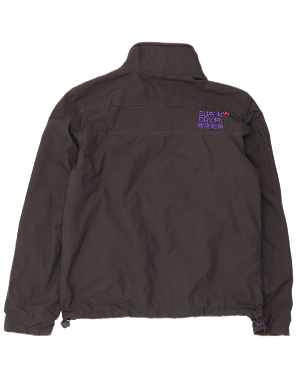 Superdry Womens The Windhiker Graphic Windbreaker Jacket UK 14 Large Grey